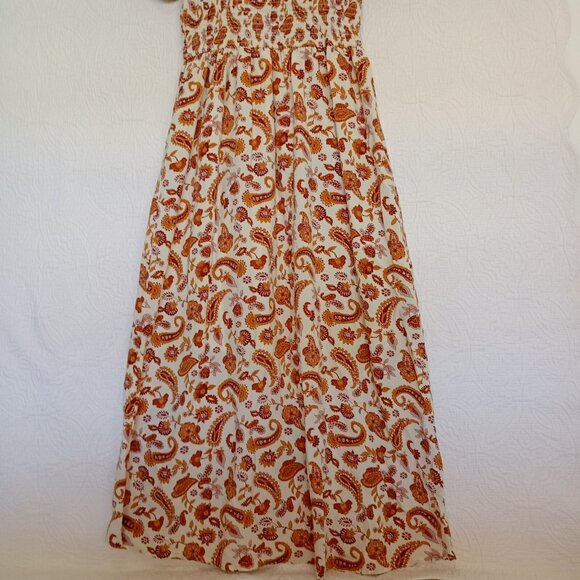 Hollister Maxi Dress Small Smocked Paisley Puff Sleeve Womens - Picture 4 of 10